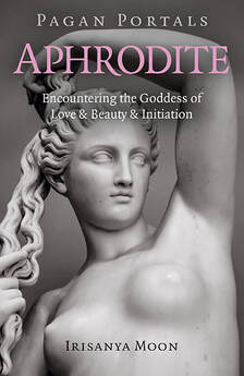 The cover of Pagan Portals Aphrodite is a photograph of a female marble statue playing with her hair.