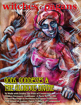 An illustration of a powerful Black priestess.